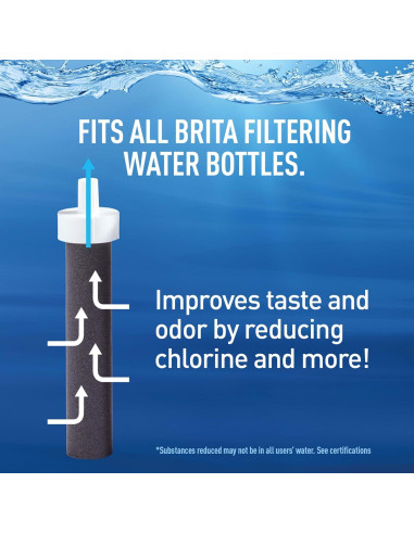 Botella Filtrante Brita de Acero Inoxidable 32 oz Aislada