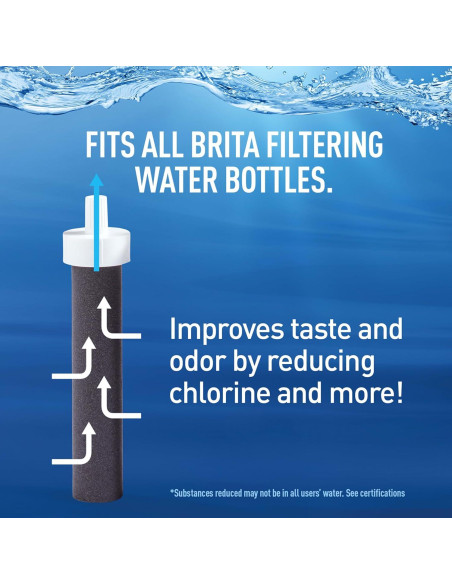 Botella Filtrante Brita de Acero Inoxidable 32 oz Aislada