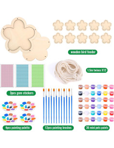 Kit de Manualidades para Niños Czlotyh - 12 Comederos de Aves DIY 2