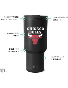Vaso Térmico Simple Modern 887ml Chicago Bulls con Tapa 2