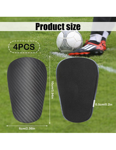 4 Piezas Espinilleras de Fútbol NQEUEPN Mini Gris 10x6cm