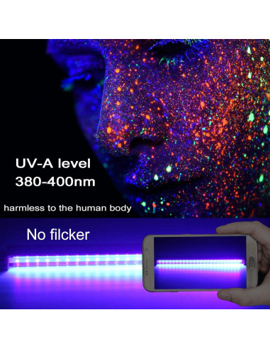 Barra de Luz Negra LED GREENIC 10W 30cm USB 2 Piezas