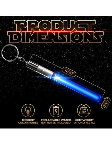 Llavero Espada de Luz Star Wars 8 Colores LED Brillante