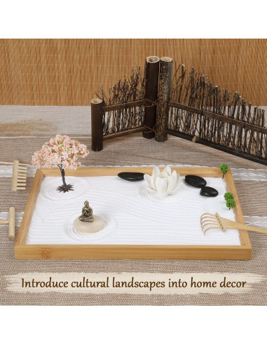 Kit Jardín Zen FOLKOR LIFE con Buda y Soporte de Incienso