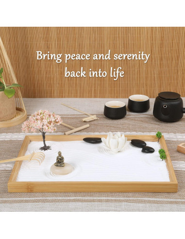 Kit Jardín Zen FOLKOR LIFE con Buda y Soporte de Incienso