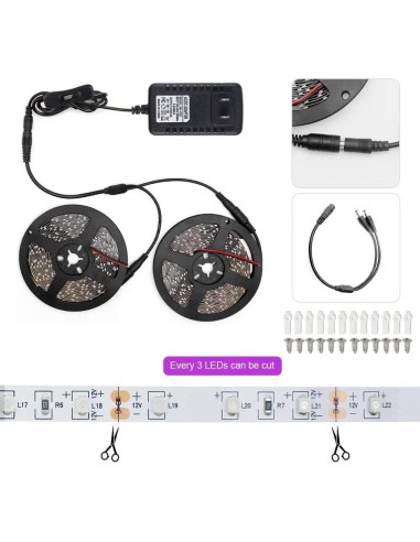 inShareplus Tira LED UV 24W 10M 600 LEDs 12V para Fiesta