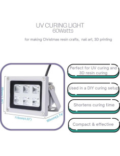 Luz UV 6W ACADEEP para curado de resina 3D 405nm 2