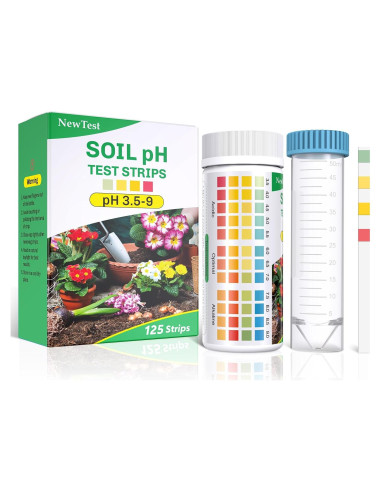 Kit de Prueba de pH del Suelo NewTest 125 Tiras y Cilindros
