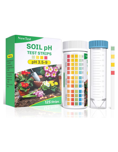 Kit de Prueba de pH del Suelo NewTest 125 Tiras y Cilindros