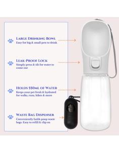 Botella de Agua para Perros Care4 Pets 550ml a Prueba de Fugas 2
