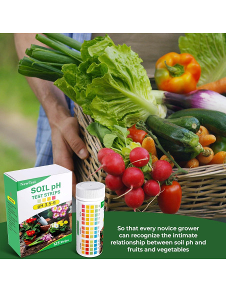 Kit de Prueba de pH del Suelo NewTest 125 Tiras y Cilindros