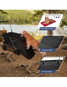 Carro Plegable para Perros REDCAMP 220L Negro con Extensión 2