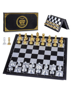 Juego de Ajedrez Magnético AMEROUS 24.89 cm Plegable con 2 Reinas