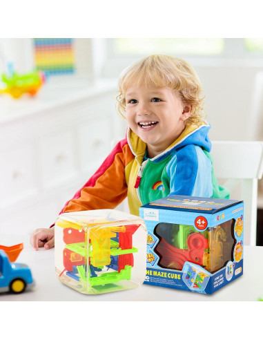 Cubo de Laberinto 3D 3 Nutrias con 72 Obstáculos