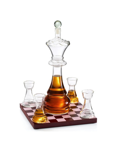 Juego de Decantador de Ajedrez The Wine Savant 750ml 12cm