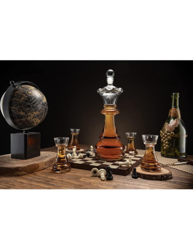 Juego de Decantador de Ajedrez The Wine Savant 750ml 12cm
