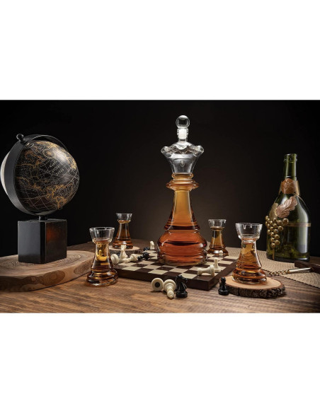 Juego de Decantador de Ajedrez The Wine Savant 750ml 12cm