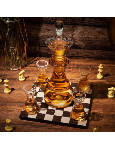 Juego de Decantador de Ajedrez The Wine Savant 750ml 12cm