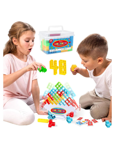 Juego de Apilamiento iYuePeng 48 Pcs Torre de Equilibrio Juego de Apilamiento iYuePeng 48 Pcs Torre de Equilibrio