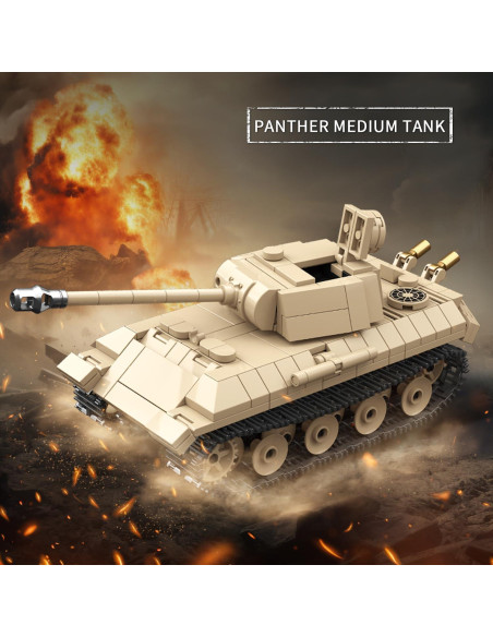 Bloques de Construcción Militar MKmimo Tanque y Tractor 1078 Pzs