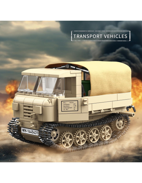 Bloques de Construcción Militar MKmimo Tanque y Tractor 1078 Pzs