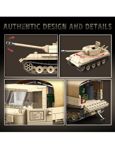 Bloques de Construcción Militar MKmimo Tanque y Tractor 1078 Pzs