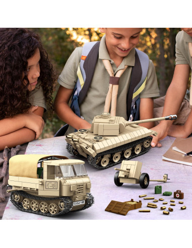 Bloques de Construcción Militar MKmimo Tanque y Tractor 1078 Pzs