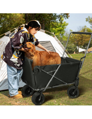 Carro Plegable para Perros REDCAMP 220L Negro con Extensión