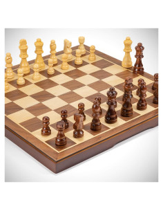 Juego de Ajedrez FanVince de Madera de Nogal 38 cm Plegable
