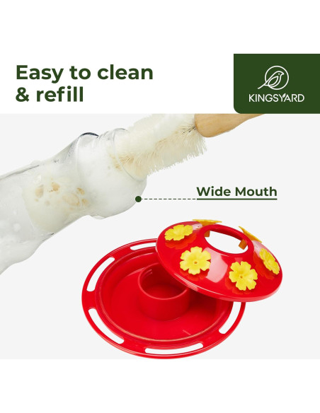 Alimentador de Colibríes de Vidrio Kingsyard 414g Colgante Rojo