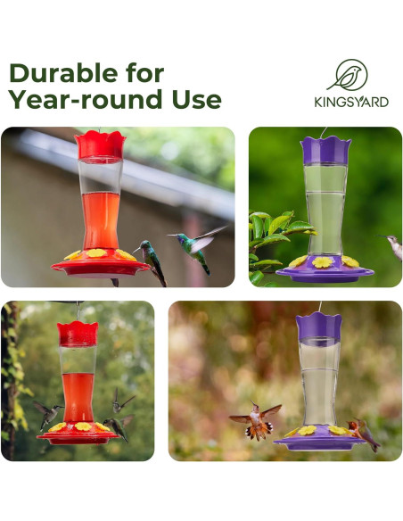 Alimentador de Colibríes de Vidrio Kingsyard 414g Colgante Rojo