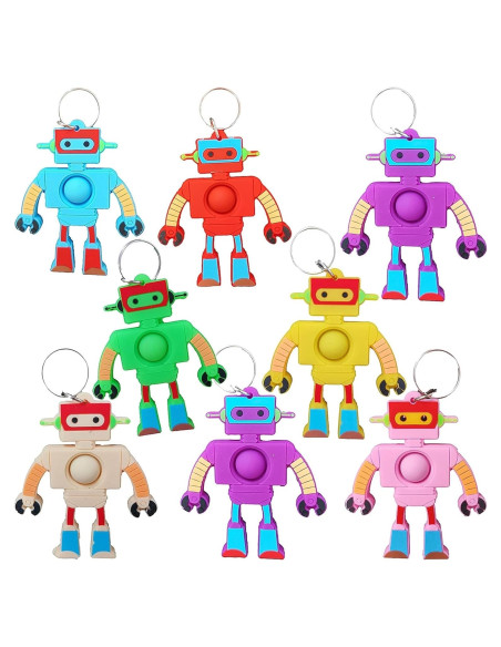 24 Llaveros Fidget Robot Mypush Popo Regalos para Niños 24 Llaveros Fidget Robot Mypush Popo Regalos para Niños