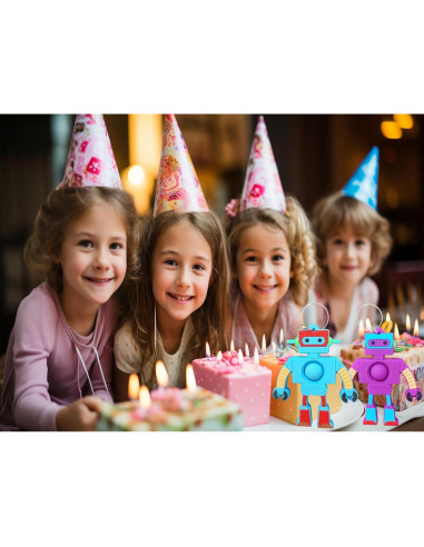 24 Llaveros Fidget Robot Mypush Popo Regalos para Niños