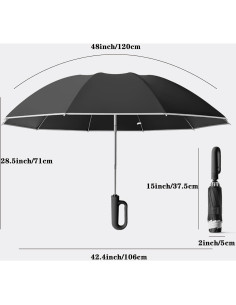 Paraguas Invertido Automático Afkengung Negro Compacto 2