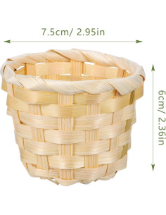 Kisangel 6Pcs Mini Canasta Tejida Redonda para Decoración 2