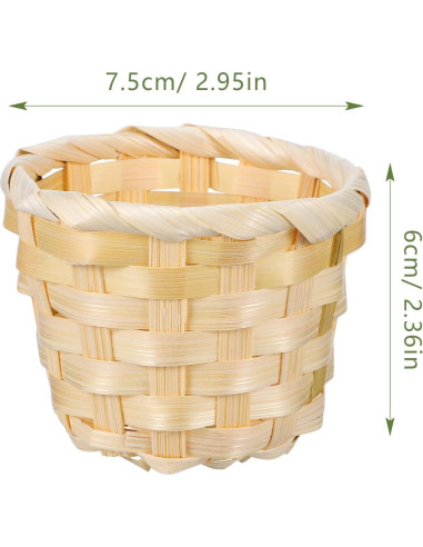 Kisangel 6Pcs Mini Canasta Tejida Redonda para Decoración