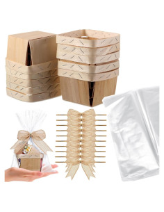 Set de 10 Cestas de Madera Yerliker para Regalos 10x8.6 cm