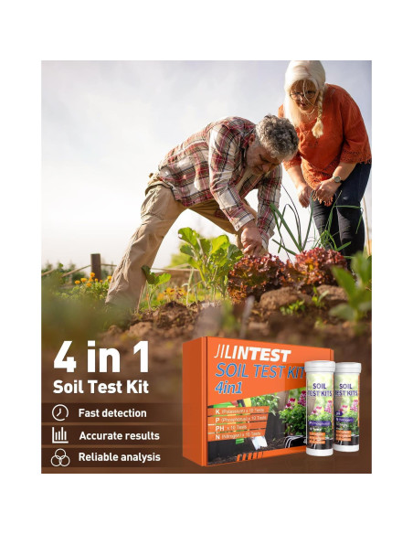 Kit de Prueba de Suelo 4 en 1 Pawfly - pH, Nitrógeno, Fósforo