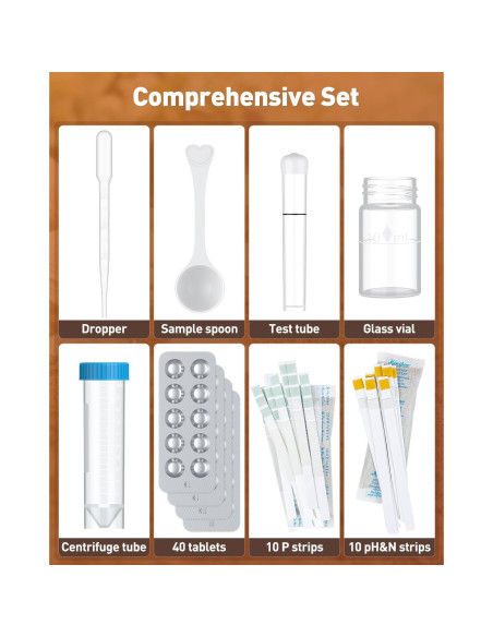 Kit de Prueba de Suelo 4 en 1 Pawfly - pH, Nitrógeno, Fósforo