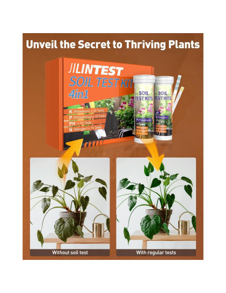 Kit de Prueba de Suelo 4 en 1 Pawfly - pH, Nitrógeno, Fósforo