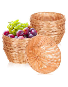 Cestas de Pan Tejidas Zopeal 12 Pcs Redondas 18 cm