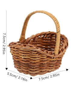Mini Cestas Tejidas MAGICLULU 12 Piezas 7.5x5.5cm Ratán 2