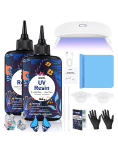 KISREL Kit de Resina UV 200g con Luz UV para Joyería