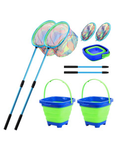 Red de Pesca Telescópica Lanboon 2 Paquetes con Cubos