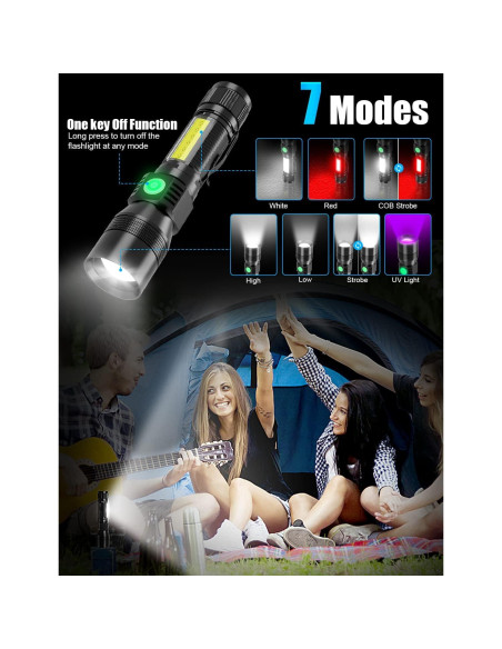 Linterna Táctica LED Vnina UV-S016 1000 Lúmenes 3 en 1 Linterna Táctica LED Vnina UV-S016 1000 Lúmenes 3 en 1