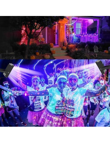 Proyector LED 500W TGYWCHY Luz Negra IP66 para Fiestas