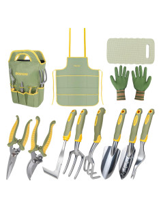 Juego de Jardinería iHansee 12 Piezas con Delantal y Guantes