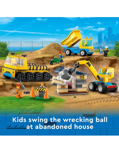 LEGO City Camiones y Grúa de Demolición 60391 - 3 Vehículos