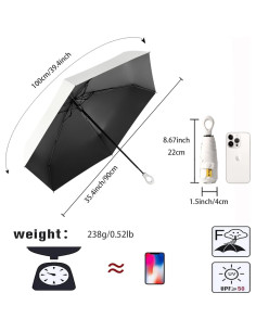 Mini Paraguas Bifrost de Erised Plegable UV 99.9% Protección 2
