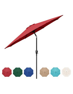 Paraguas de Patio HealSmart 2,74m Rojo con Manivela